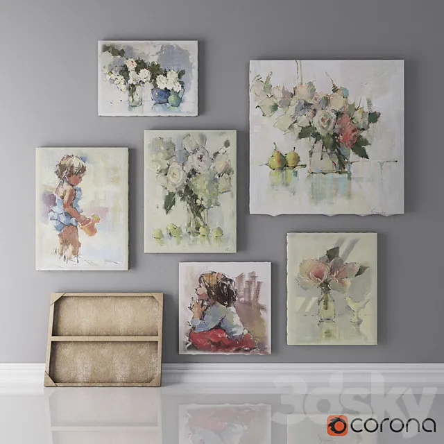 Oil paintings of artist Nancy Franke 3DSMax File