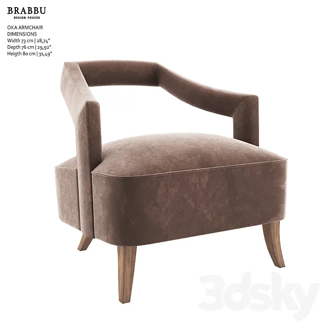 OKA ARMCHAIR – BRABBU 3ds Max