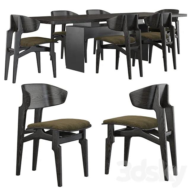 Okha Basilisk chair _ Okha Bison table 3ds Max