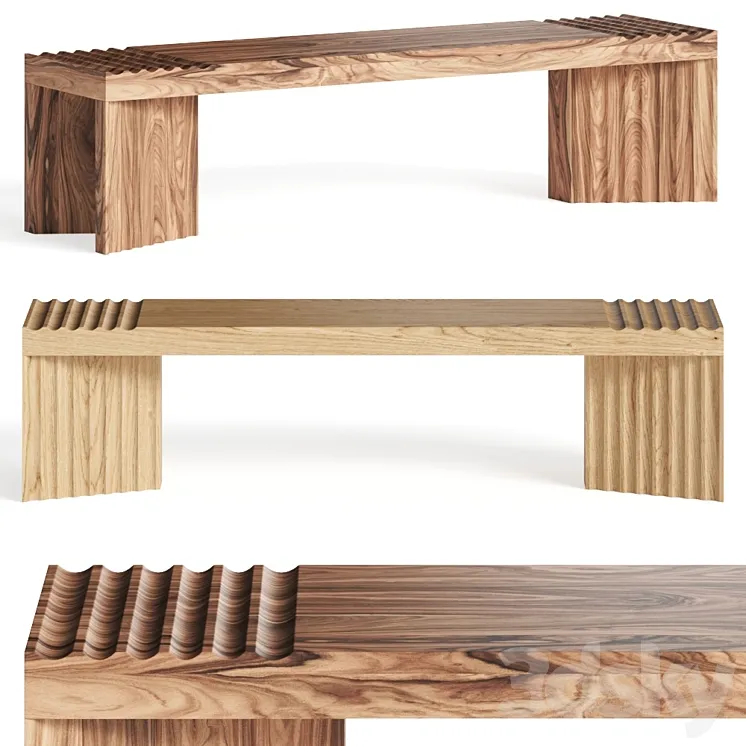 Okha Frequency Wooden Bench 3DS Max