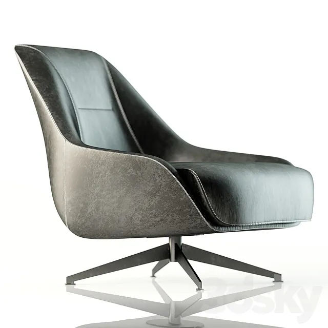 OKHA Nate Swivel Armchair 3ds Max