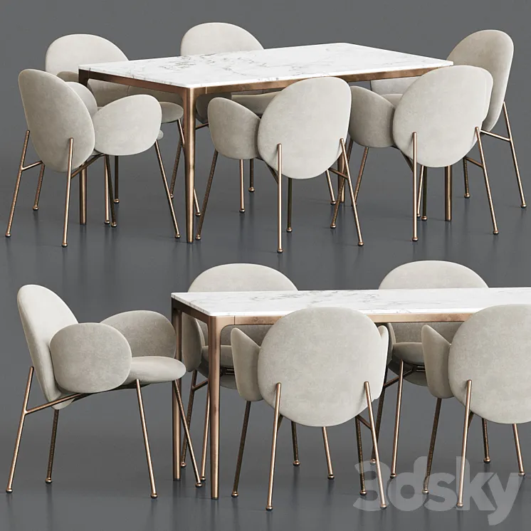 Ola Chair Canto Table Dining Set 3DS Max