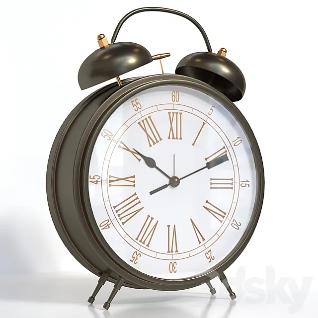 Old alarm clock 3ds Max