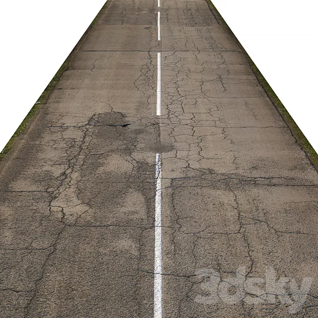 Old asphalt road – 35 meters 3DS Max Model