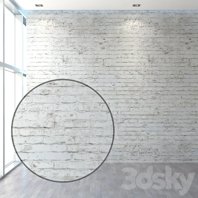 Old brickwork made of white brick 3ds Max