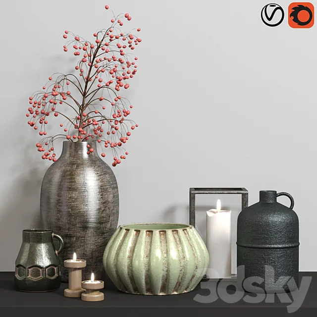 old decorative set 01 3ds Max