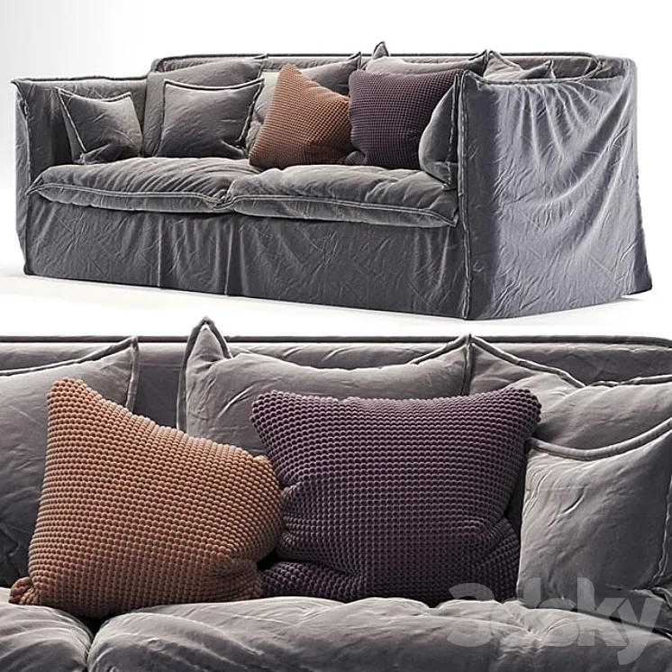 old gray sofa 3DS Max