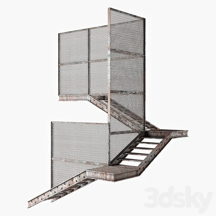 Old metal stair 3DS Max