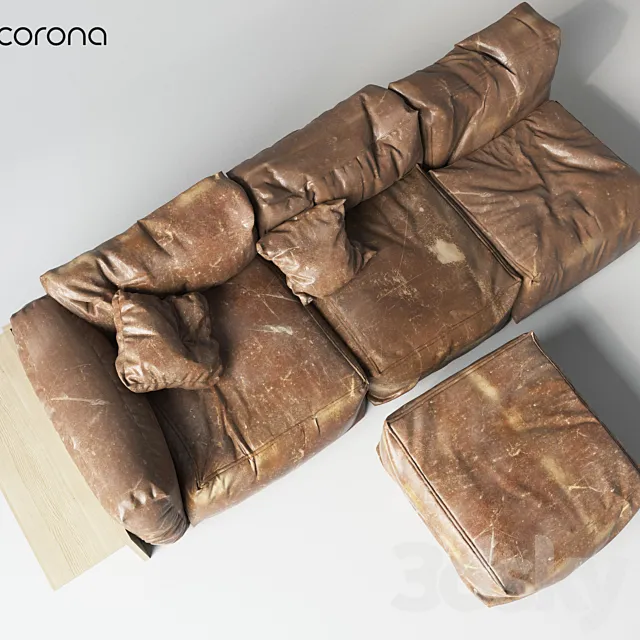 Old modular sofa 1 3DS Max Model