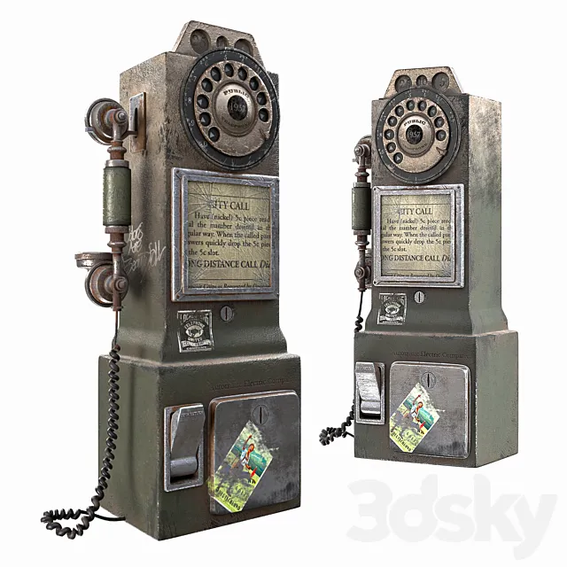 Old Payphone 3dsMax Model