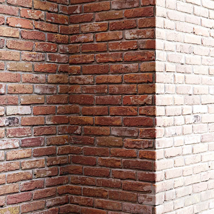 Old red brick wall 3DS Max