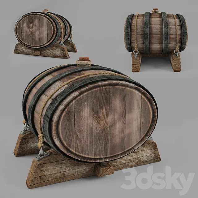 Old ship barrel 3DS Max Model