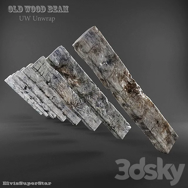 Old Wood beam 3ds Max