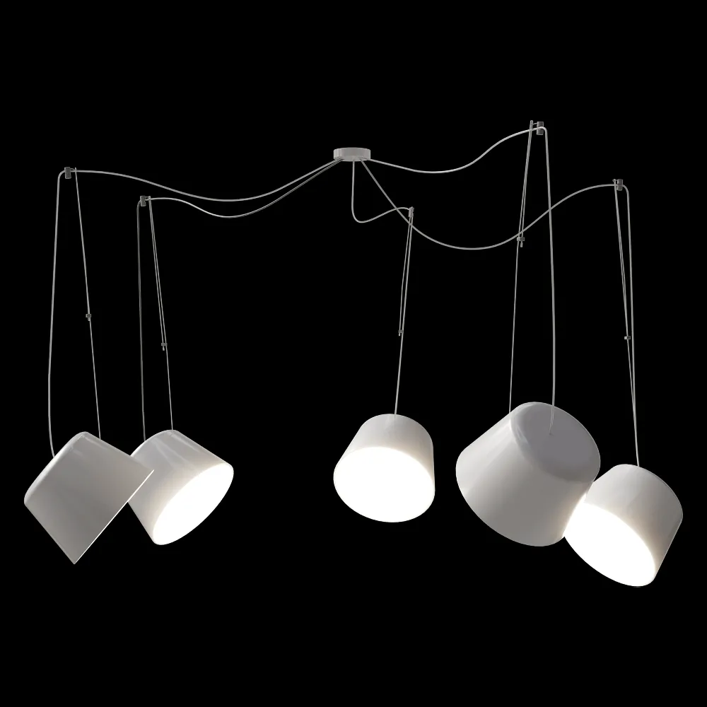 Ole lighting – Pendant lamp SENTO  5 lampshades 3ds Max