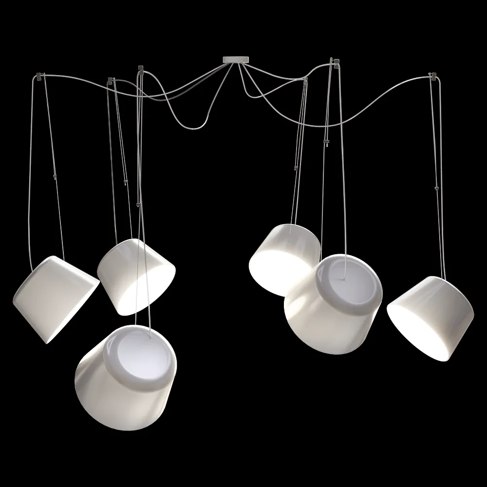 Ole lighting – Pendant lamp SENTO  6 lampshades 3ds Max