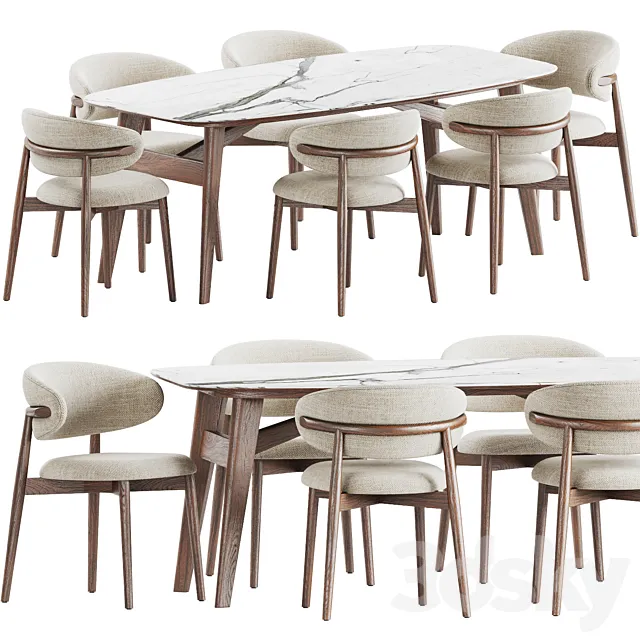 Oleandro Chair & Abrey Table by Calligaris 3ds Max