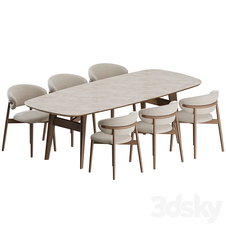 Oleandro Dinning Set 02 by Calligaris 3DS Max Model