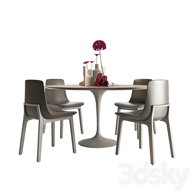 Oliform Designs Dining Table & Poliform Dining Chair 3DSMax File