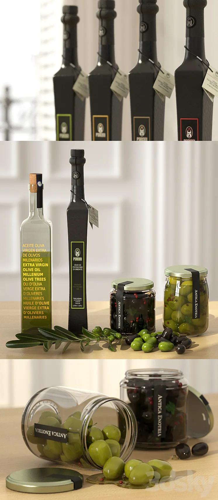 Olive and Oil set 3DS Max