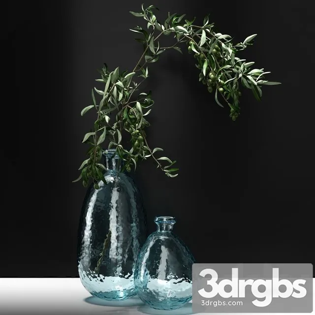 Olive Branch in Vase 3dsmax Download