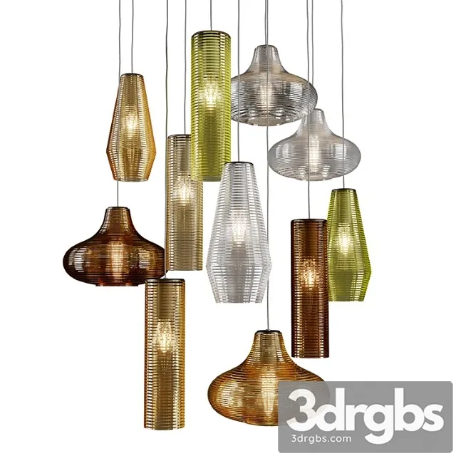 Olivia emma clio by panzeri (3 glass pendants with 7 colors)