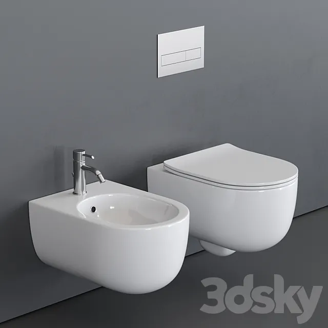 Olympia Ceramica Milady Wall-Hung WC 3DS Max Model