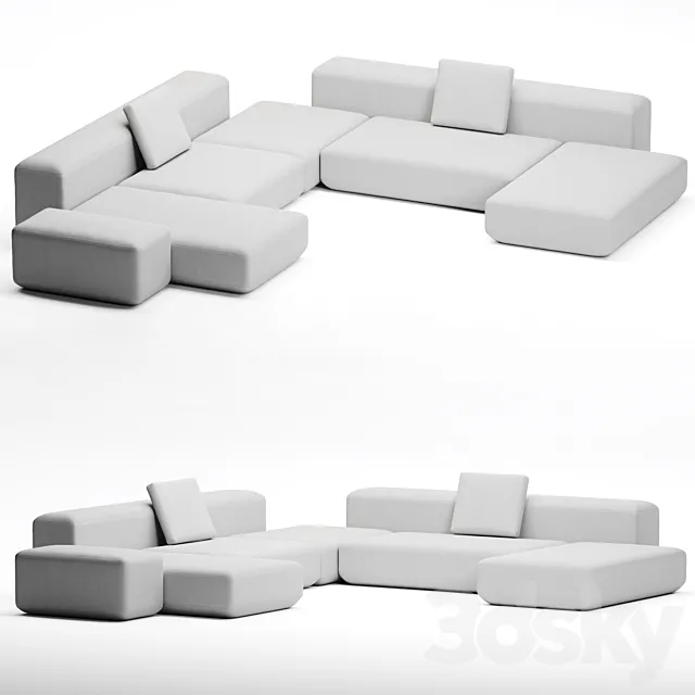 OM Aatom THE ONE Sofa Composition 4 3DSMax File