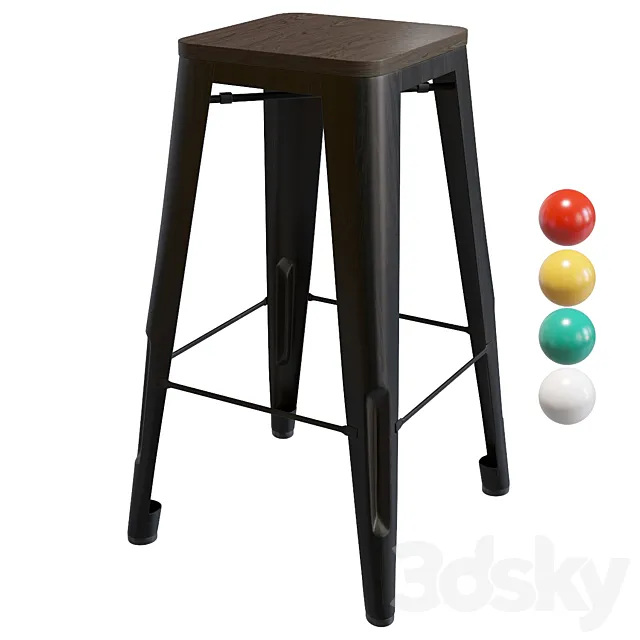 OM Bar stool Tolix 3DS Max Model