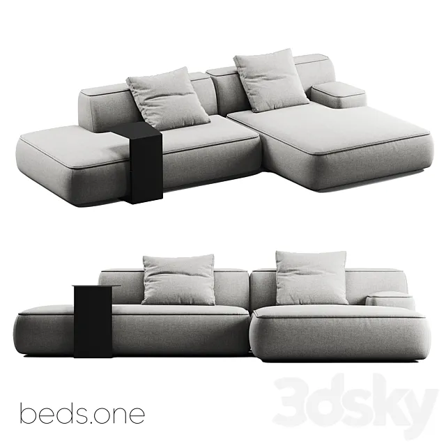 OM beds.one – aima modular sofa with Teva table(2) 3DS Max Model