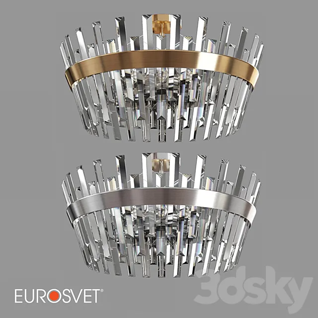 OM Ceiling chandelier with crystal Eurosvet 10111_8 Steccato 3DSMax File