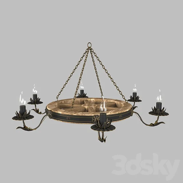 OM Chandelier Дль.рф “Chandelier wheel 50cm” 3DS Max Model