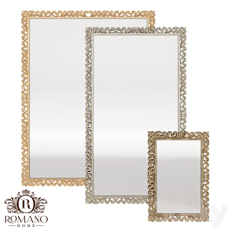 (OM) Jacqueline mirror any size Romano Home 3DS Max