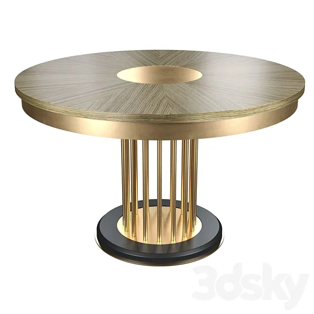 OM Round Brass Dining Table S018 Any-Home 3DS Max Model