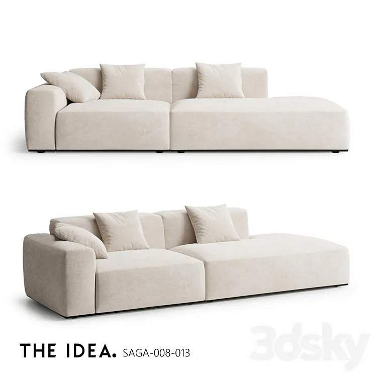 OM THE-IDEA modular sofa SAGA 008-013 3DS Max Model