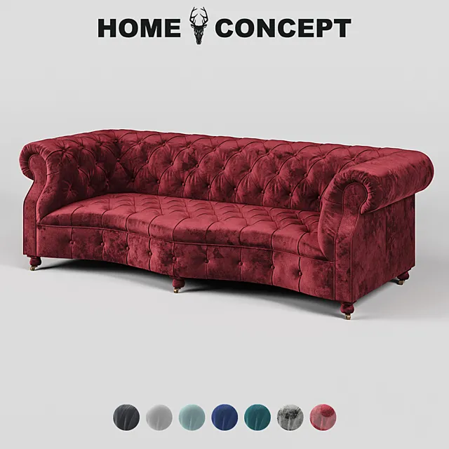 OM Triple sofa Serpentine Bensington corduroy; Serpentine Siren 3 Seater Velvet. 3DS Max Model