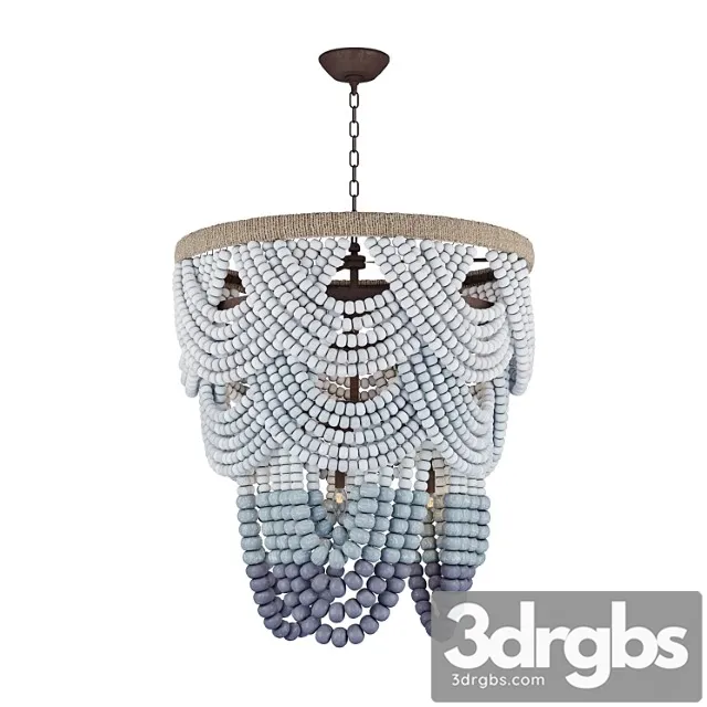 Ombre wood bead chandelier