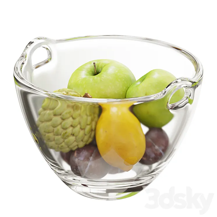 Ono fruit salad bowl set 03 3DS Max Model