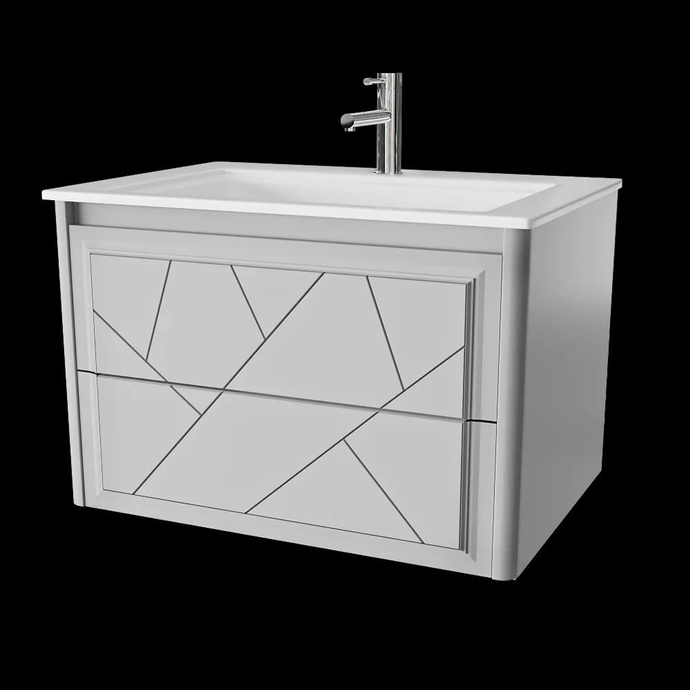 Opadiris – Bathroom furniture set Luigi 70 cm gray matt 3ds Max