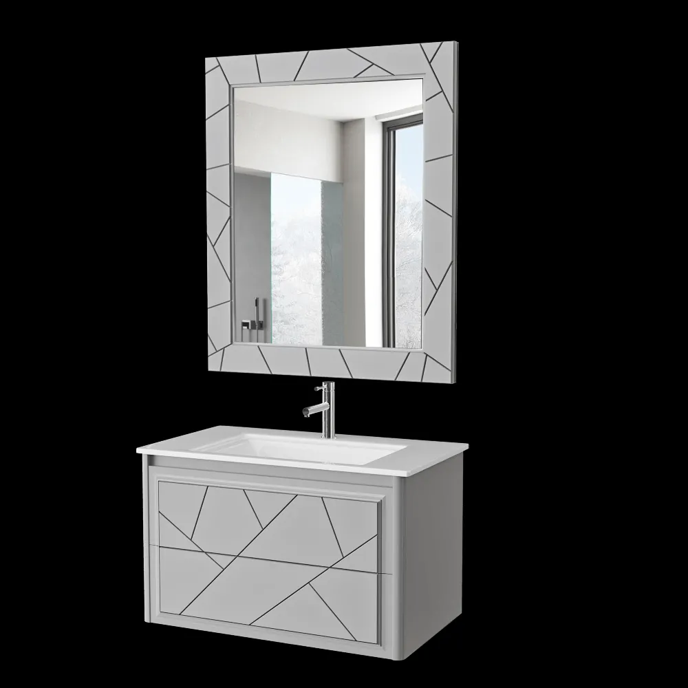 Opadiris – Bathroom furniture set Luigi 90 cm gray 3ds Max