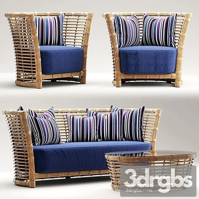 Open Air Patio Sofa Tempered Bamboo 3dsmax Download