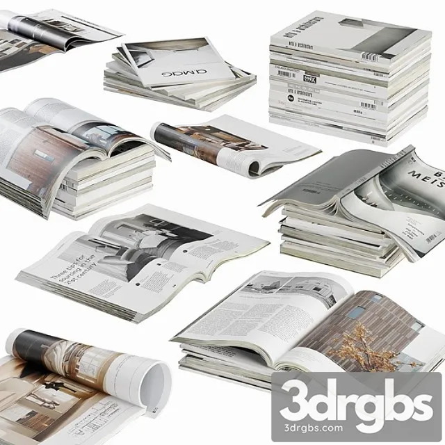 Opened Magazines Stack Set 2 3dsmax Download