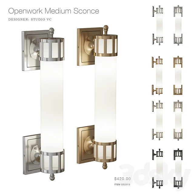 Openwork Medium Sconce 3ds Max