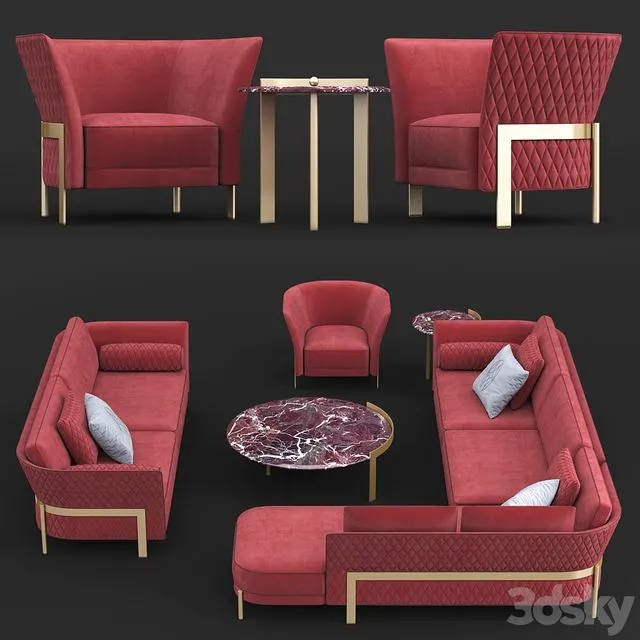 Opera Contemporary Cosmo sofa and armchair 3dsMax Model