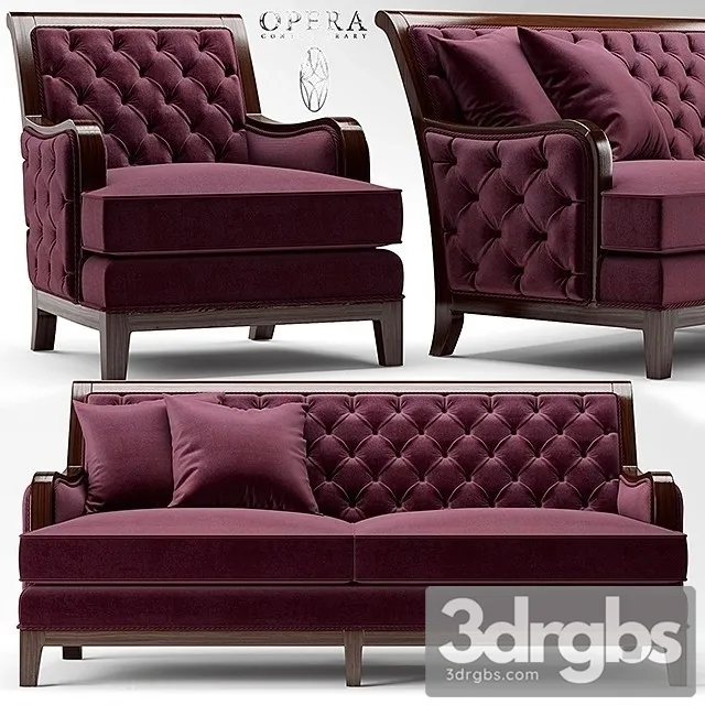 Opera Sebastian Classic Set Sofa Armchair 3dsmax Download