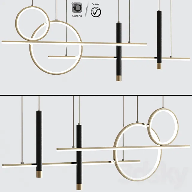 Ophelia Ceiling Chandelier Suepsnion 3ds Max