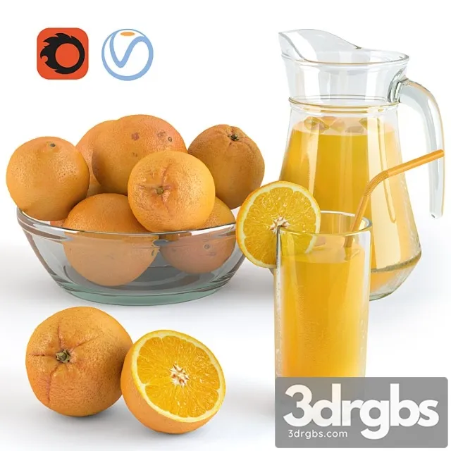 Oranges and orange juice 3dsmax Download
