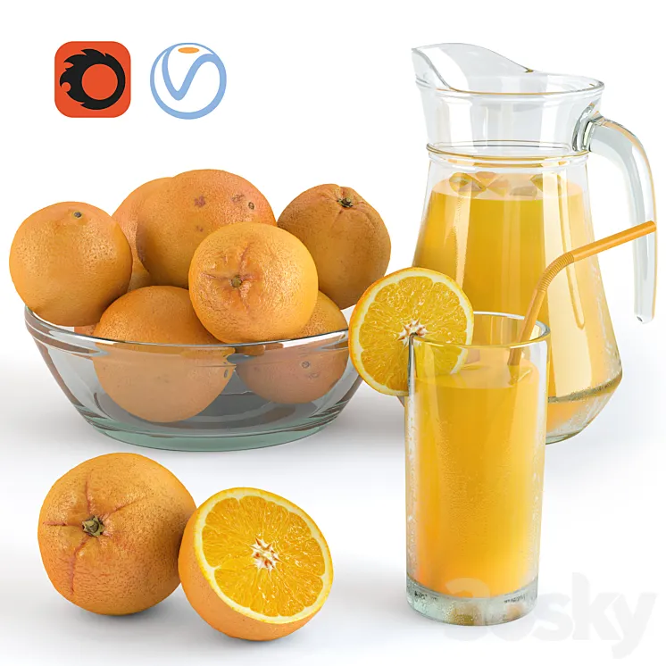 Oranges and Orange Juice 3DS Max