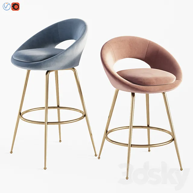 Orb Bar Stool & Counter Stools West Elm 3DS Max Model