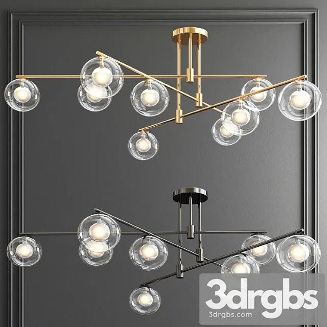 Orb glass shade chandelier