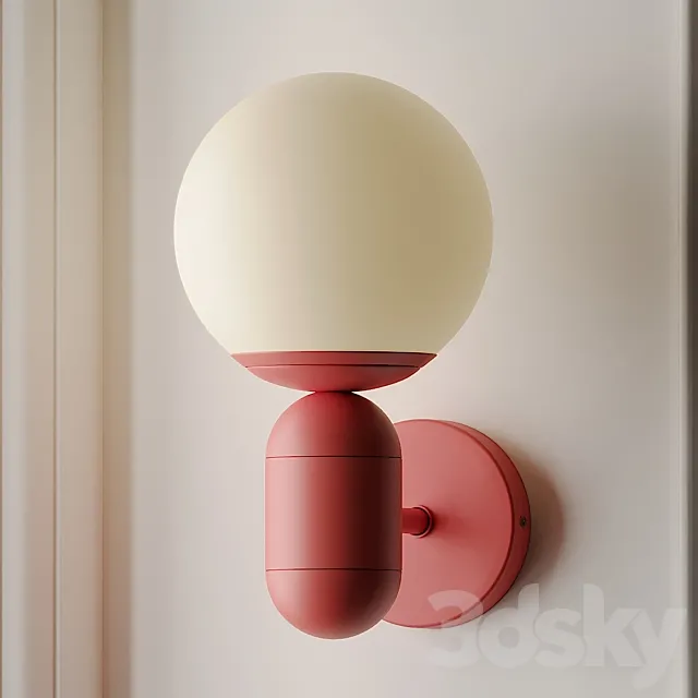 Orb Shade Child Bedroom Wall Light Blue 3DS Max Model